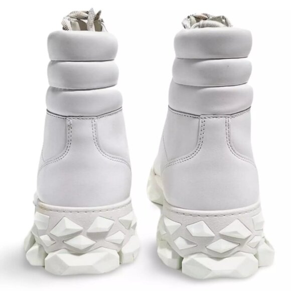 Jimmy Choo Diamond x Hike/F White Leather Hiking Combat Boots (0457) main image 15